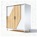 Modern wooden wardrobe with sliding doors and minimalist design 90 x 120 x 40cm